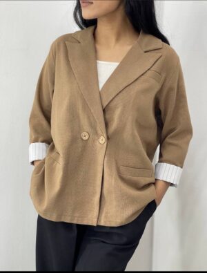 کت لینن زنانه مزونی لورنا | مدرن و با کلاس〽️