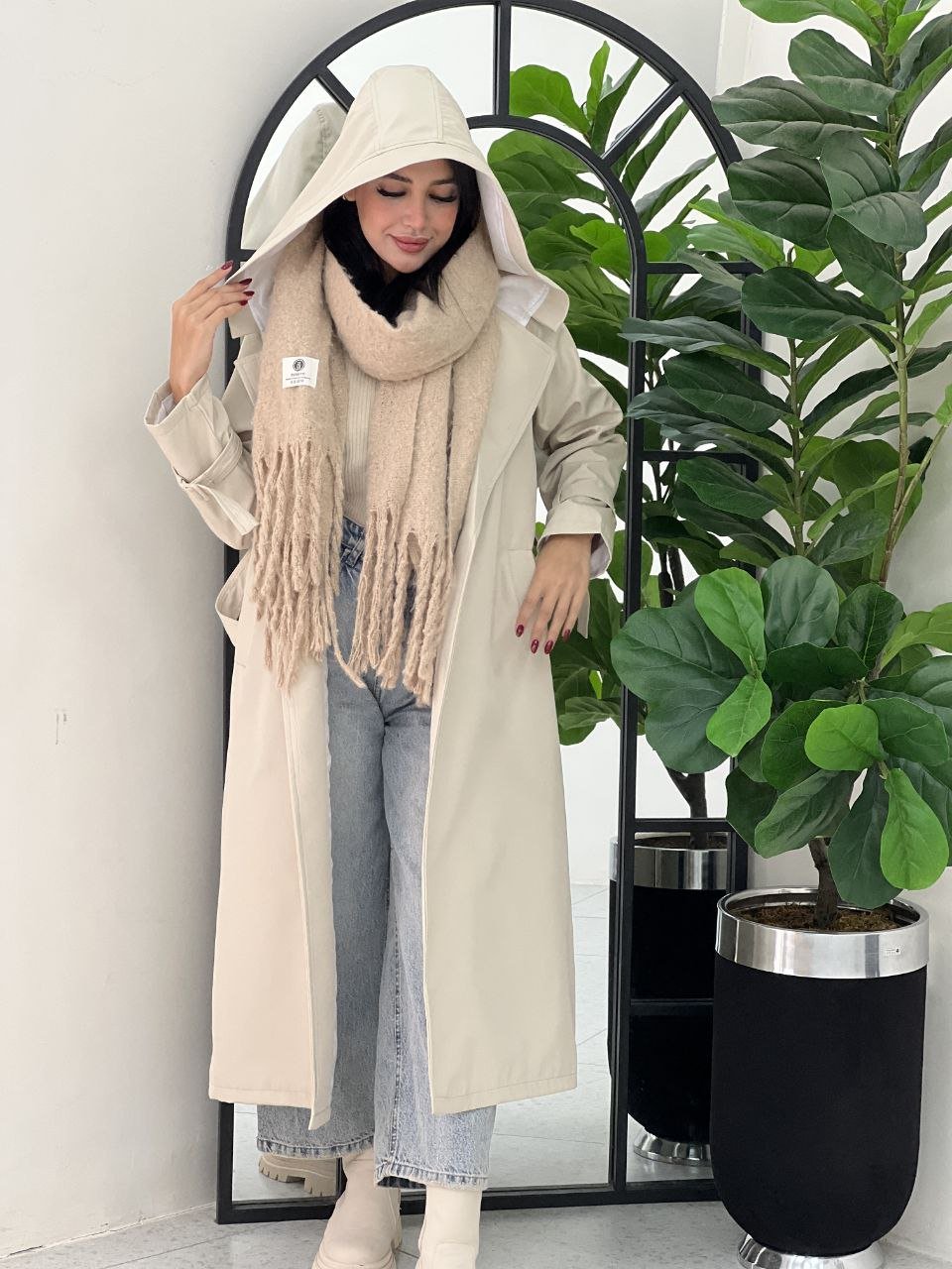 بارانی زنانه بلند دانشجویی – مروارید ✨