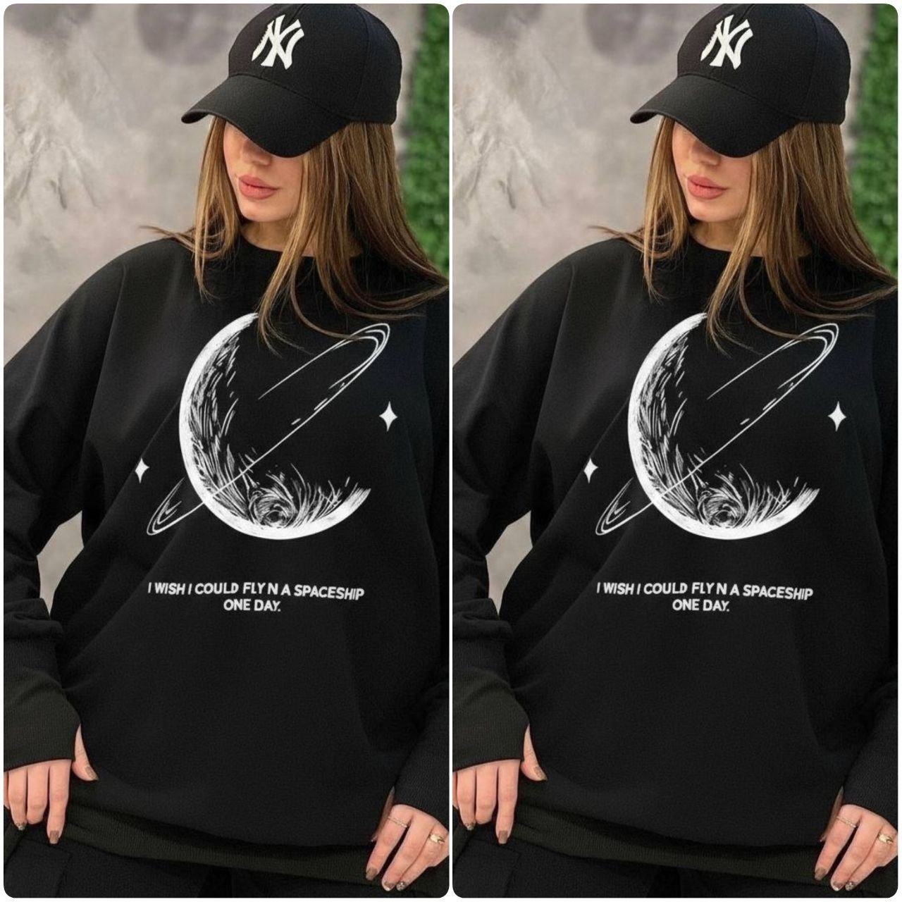 بلوز فینگردار ماه | بلوز زنانه اسپرت مشکی