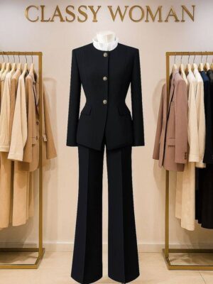کت و شلوار زنانه یقه دیپلمات مدل سیما