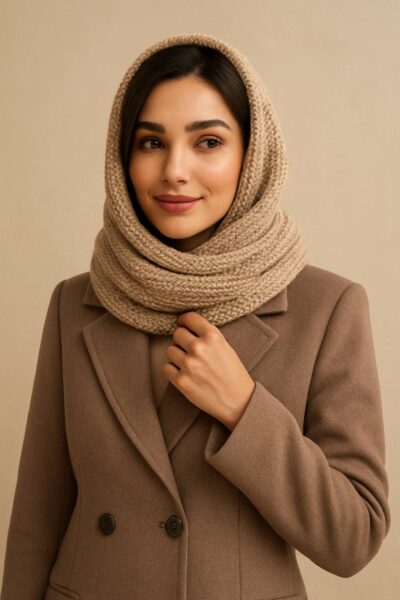 Person wearing a cozy scarf.